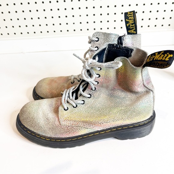 Dr Martens |1460 Pascal J Rainbow Iridescent Boots Kids Youth Size 4M 5L Lace Up - Picture 1 of 7
